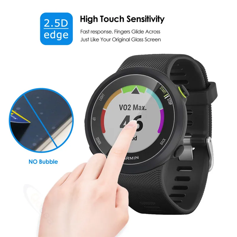 Qosea 10 шт Защитная пленка из закаленного стекла для Garmin Forerunner 45/45S 945 245 Music|Защитные