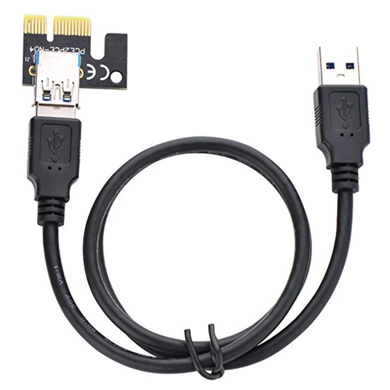 2 шт. 60 см расширитель PCI-E PCI Express Riser Card 1x to 16x USB 3.0 SATA 4Pin Sata Power Cable PCIE Cards Version 006 on.