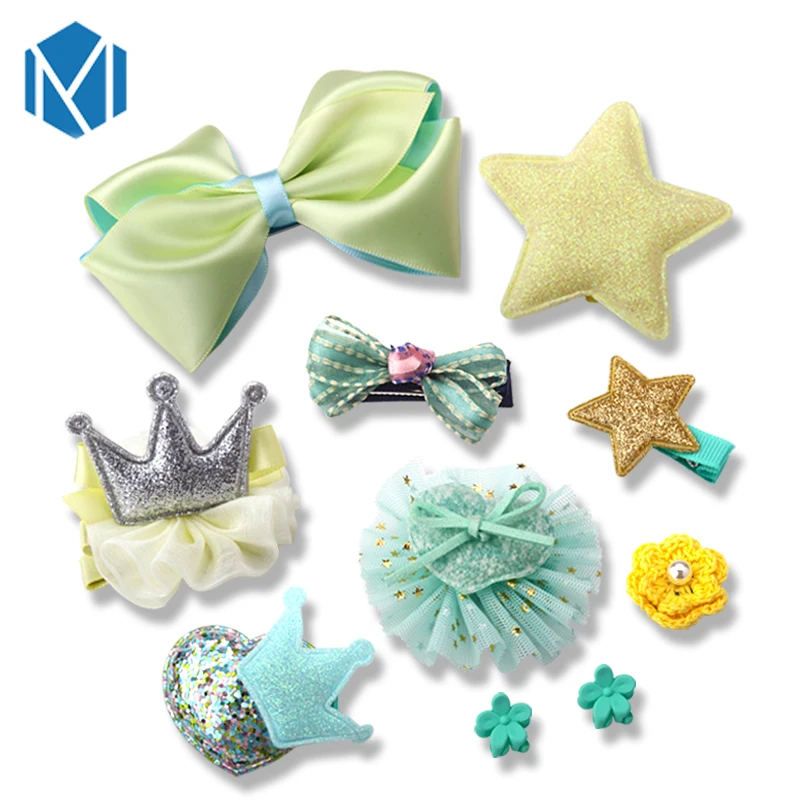M MISM/10 шт. корона бант лента цветок заколка для волос милые заколки аксессуары