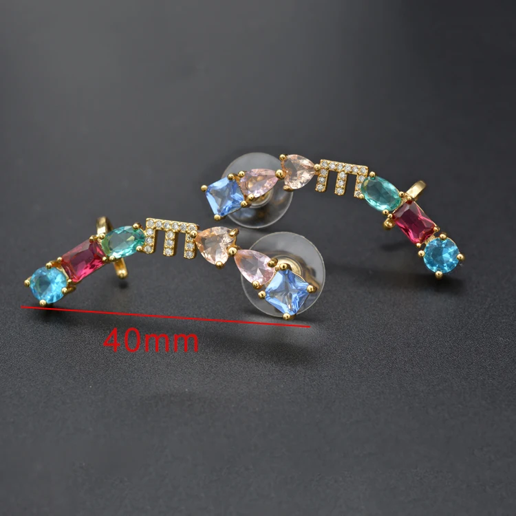 Fashion Jewelry Shape geometry alphanumeric E High quality silver ornaments golden | Dangle Earrings