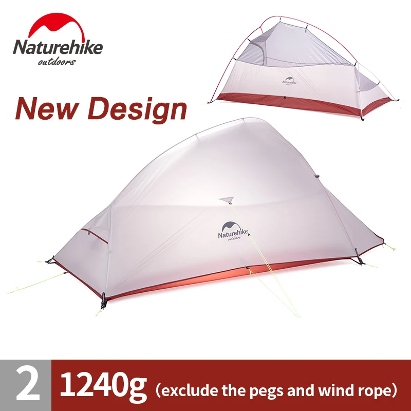 Naturehike уличная палатка 3 человека 210 T/20D силиконовая ткань двухслойная палатка для кемпинга Сверхлегкая Семейная Палатка алюминиевый полюс - Цвет: UP2 silicone New