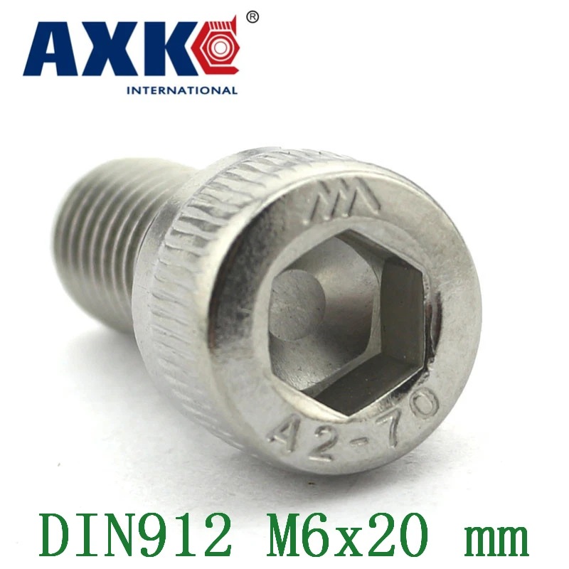 Free Shipping 30pcs/lot Metric Thread Din912 M6x20 Mm M6*20 304 Stainless Steel Hex Socket Head Cap Screw Bolts | Обустройство дома