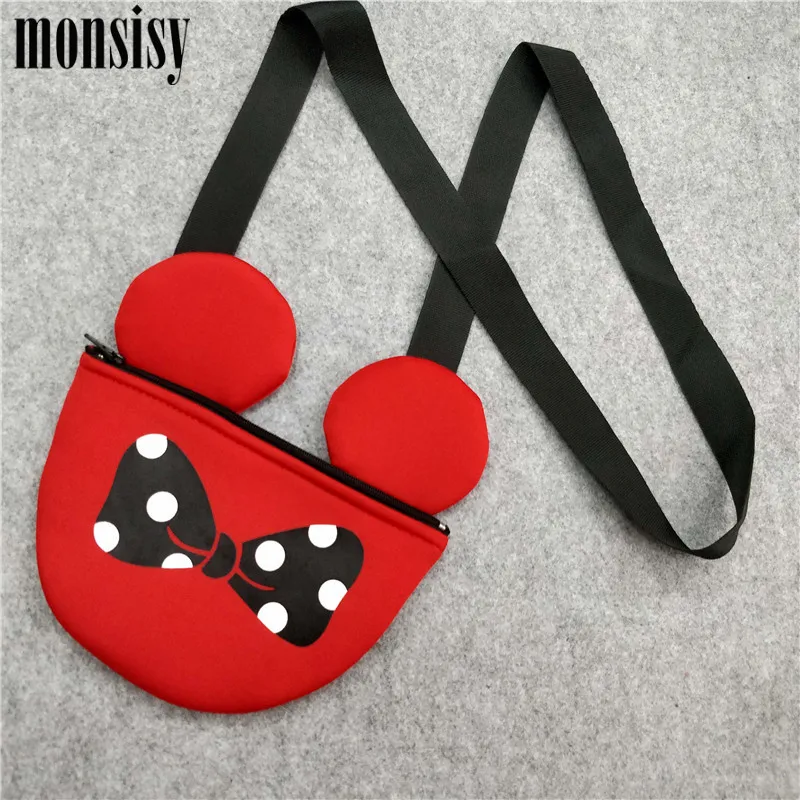 Monsisy детей Crossbody сумки для девочек кошелек и сумка мультфильм Мышь уха в горошек с