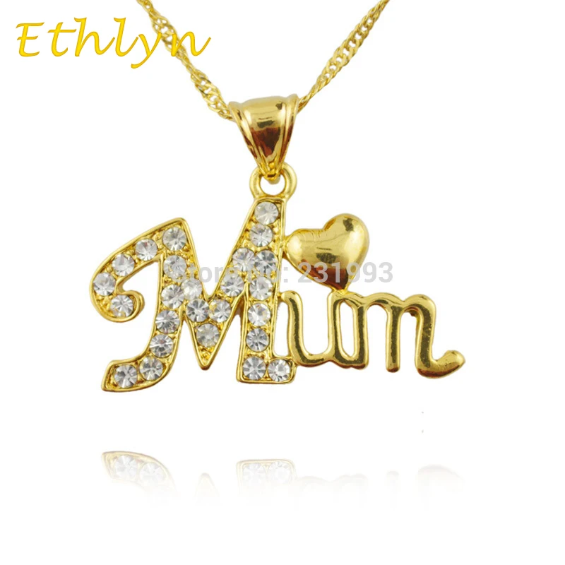 Ethlyn Mum ювелирный кулон с надписью Best love золотого цвета для мамы/Женщины Лучший