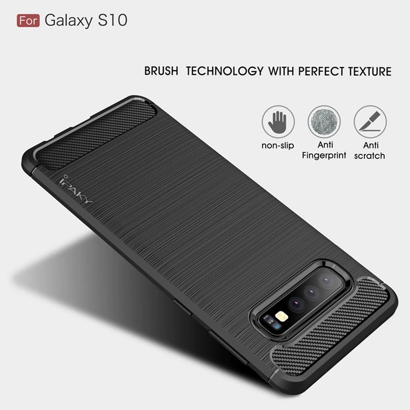 Чехол для Samsung S10 Plus IPAKY матовый силиконовый гибридный защитный чехол из