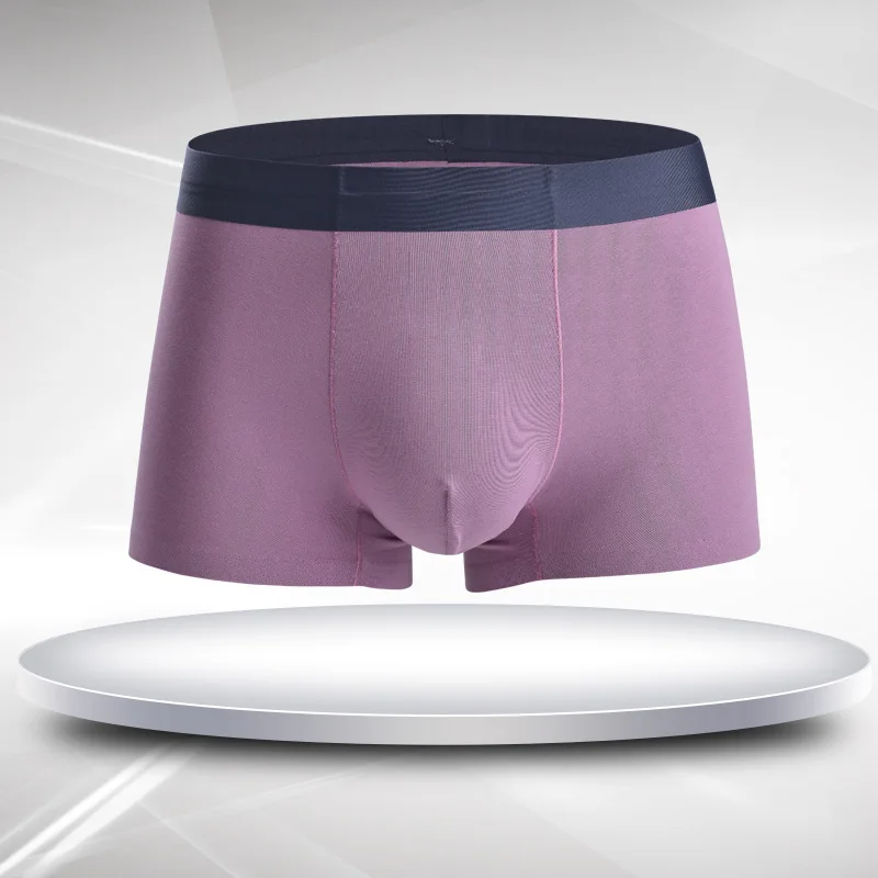 Luxury Men Boxer Ultra Thin Modal Silk Cotton Boxers Breathable Smooth Vintage Solid Mens Underwear 2pcs/lot | Мужская одежда
