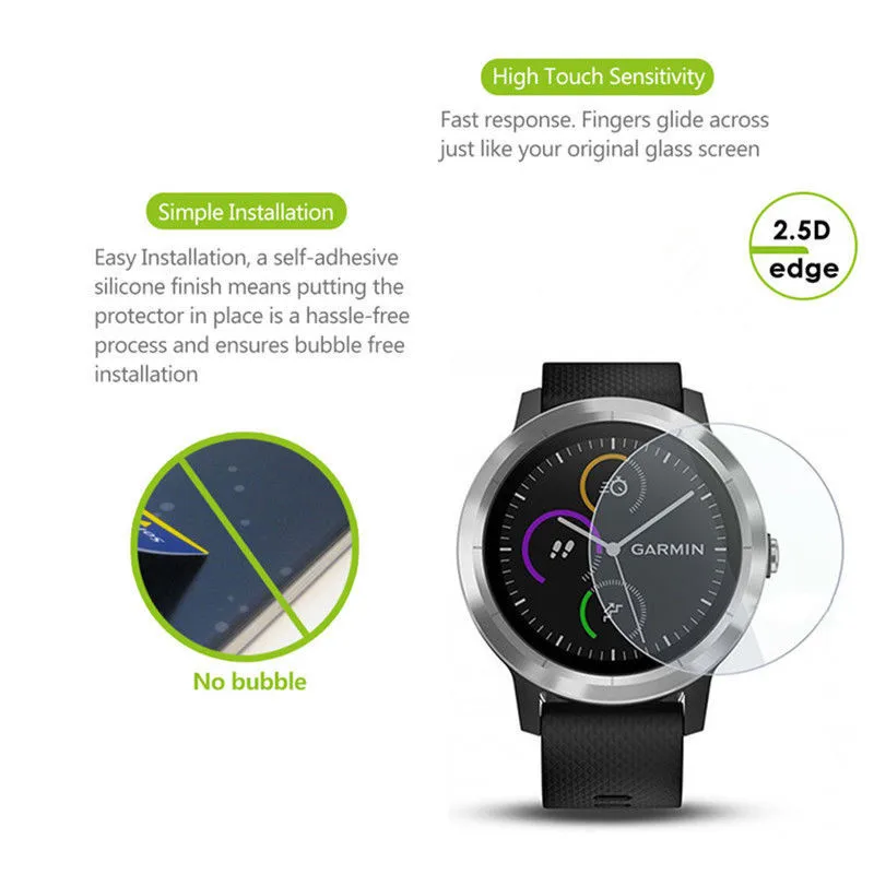 HOPCHAM Защита экрана для Garmin Vivomove HR Спорт Музыка Часы закаленное стекло 2.5D & 9H