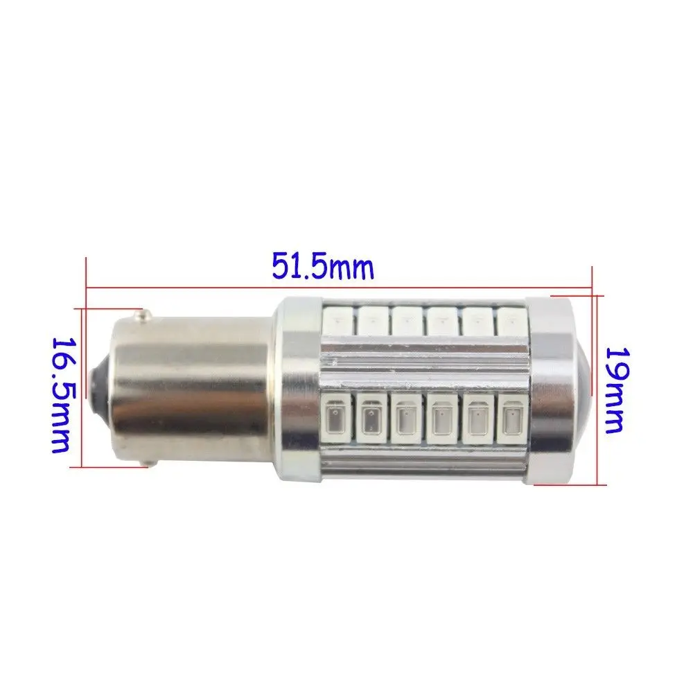 2X Янтарный RV Кемпер 1156 1141 1003 BA15S 5730 33 SMD светодиодный обратный светильник 12V |