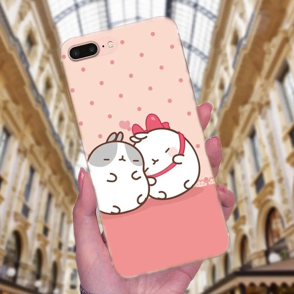 Симпатичная кавайная коробка картофель и кролики Molang для Samsung Galaxy Note 5 8 9 S3 S4 S5 S6 S7 S8