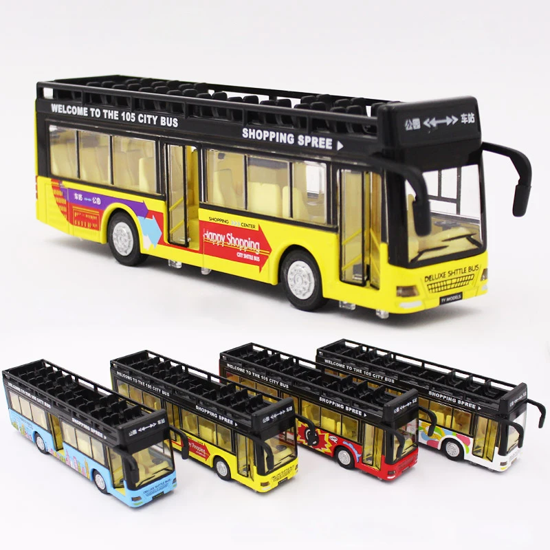 Городской туристический автобус длиной 20 см терраса с мигающими огнями и