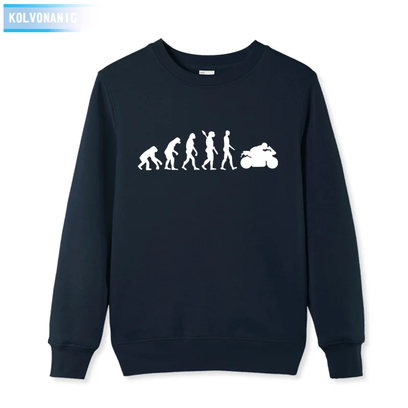 

KOLVONANIG 2021 Motorbike Men's Sweatshirts Evolution Motorcycle Hoodies For Men Printed O-Neck Cotton Men's Sportswear Hoody