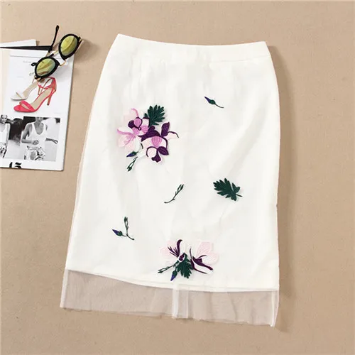 2016 Июль летом новая мода листьев лотоса воротник блузки и юбки 2 шт. наборы белый