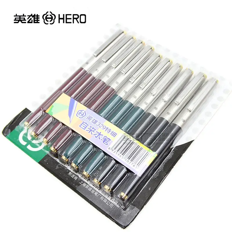 10 шт./лот перьевые ручки Hero 329 0 38 мм супертонкие Iraurita Nib офисные и школьные