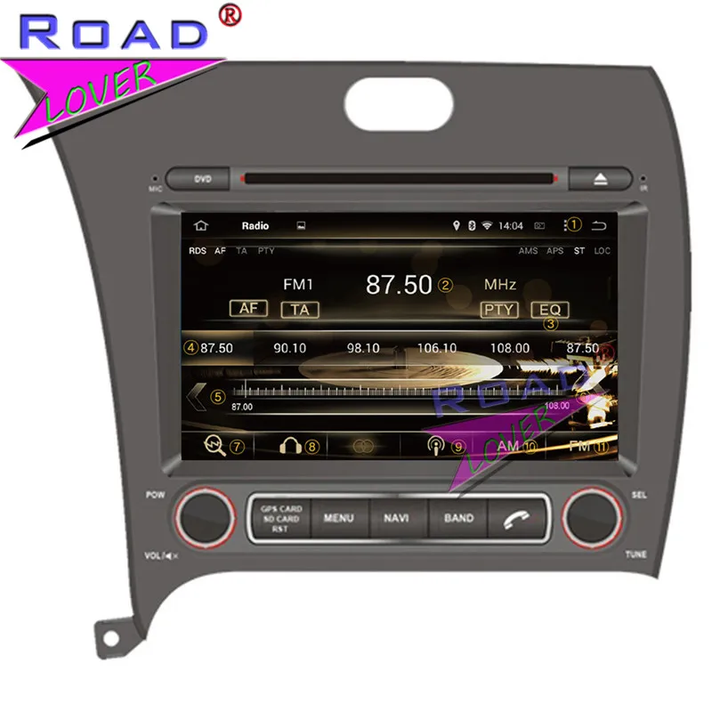 Roadlover Android 9 0 Автомобильный мультимедийный dvd-плеер радио для KIA Cerato K3 Forte 2013-Стерео