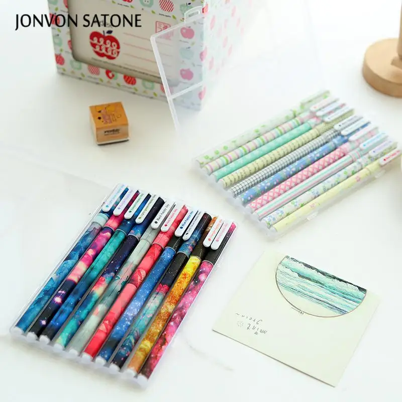 JONVON SATONE 10 шт. ручка с милым мультяшным рисунком для нейтральной ручки офисные