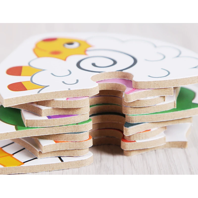 MYHOESWD Toys for Baby Colorful Wooden Puzzle Animal Educational Developmental Kid Training Toy Gift | Игрушки и хобби