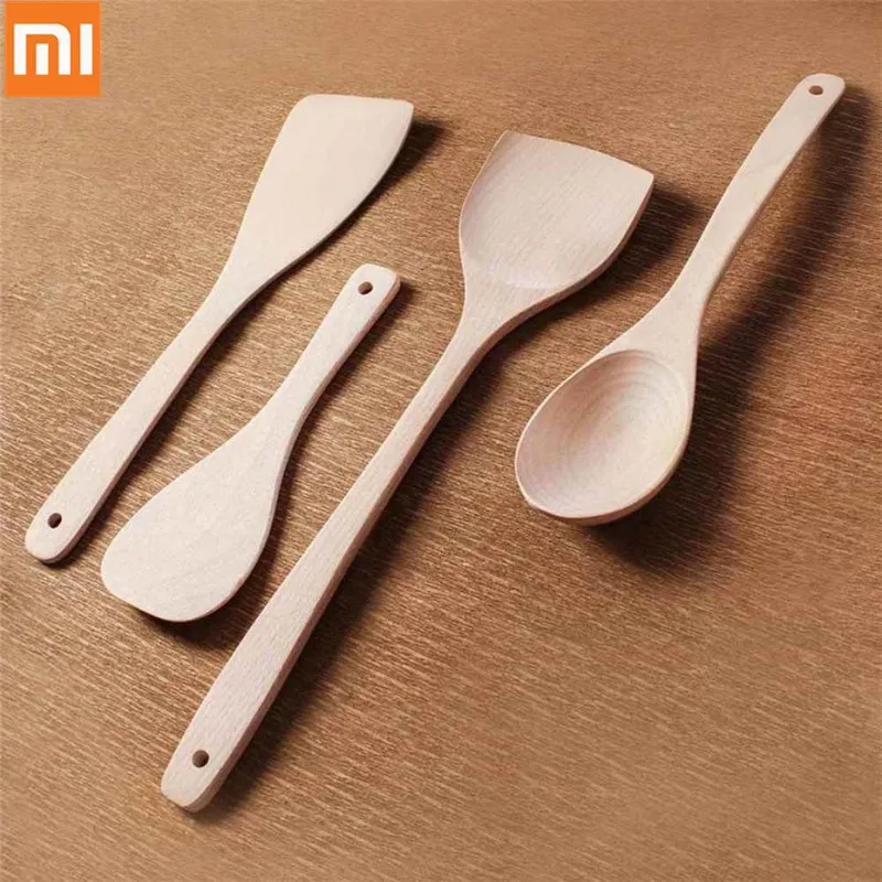 Xiaomi Mijia ложка жареные Лопата Шпатель 4 в 1 бук Пособия по кулинарии посуда комплект