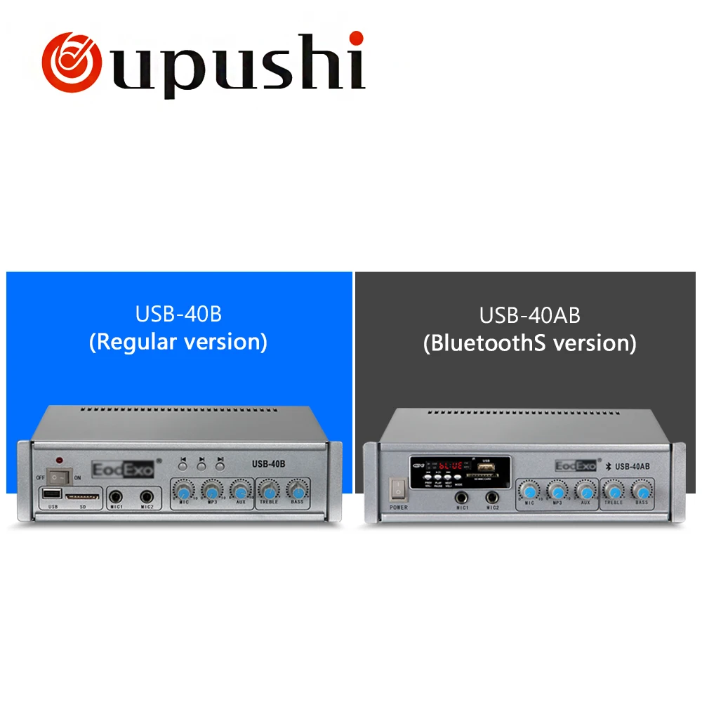 Oupushi USB 40AB 40 Вт домашние усилители PA система фоновая музыка AC220V Bluetooth мини