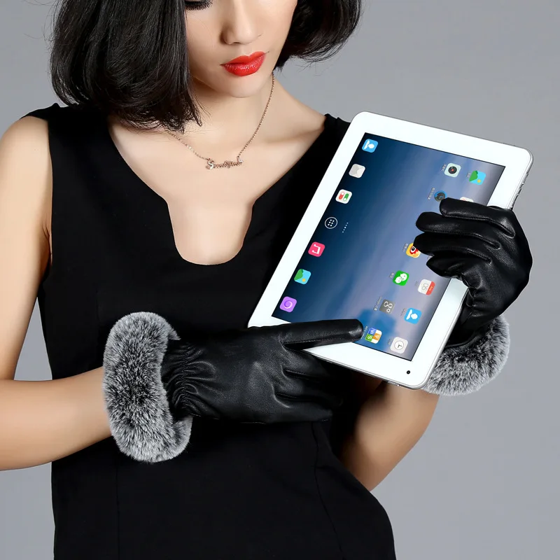 Новинка женские зимние перчатки на палец 1 пара теплые для сенсорного экрана