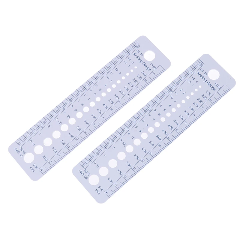 2pcs 14cm Sizer Measure Sewing Tools UK US Canada Sizes Knitting Needle Gauge Inch Ruler Tool High Quality | Дом и сад