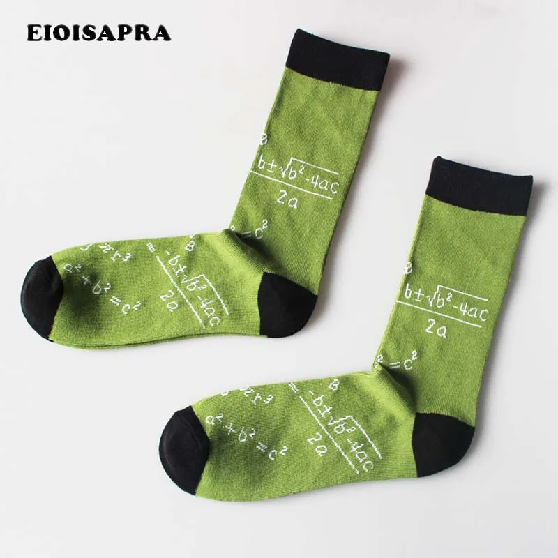 [EIOISAPRA] продукт цифровые носки для мужчин впитывают пот Повседневные Дышащие носки смешные математики Meias комфорт мягкие Calcetines