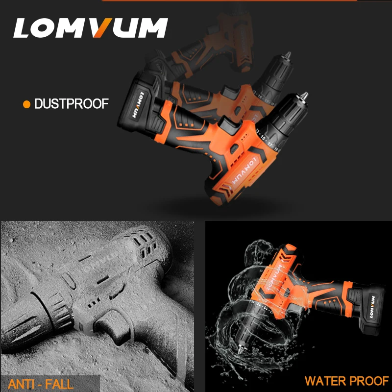 Lomvum Новый мини Мощность инструменты 12/16/24V двойной Скорость Электрический