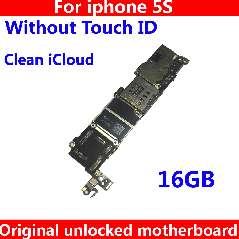 Оригинальная разблокированная материнская плата без Touch ID для iphone 16 ГБ IOS