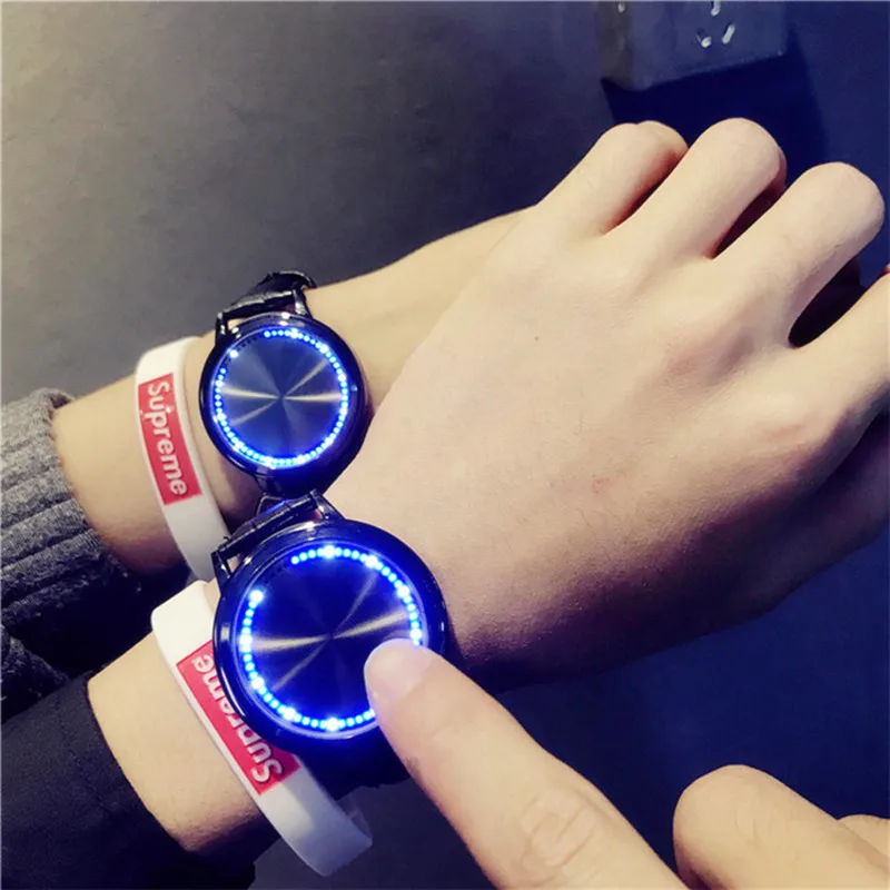 Оригинальные цифровые часы для мужчин и женщин модные наручные со светящимся