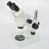 fyscope 7x 45x table pillar stand zoom binocular stereo microscope inspect pcb microscope led light