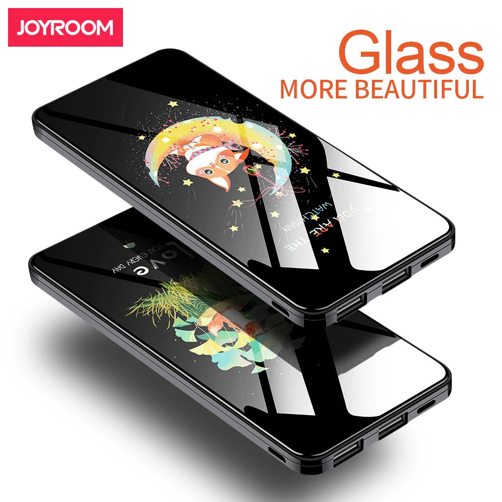 Joyroom 8000mAh power bank Tempered glass art painting cute Portable Polymer battery bateria externa For Mobile Phone Tablet | Мобильные