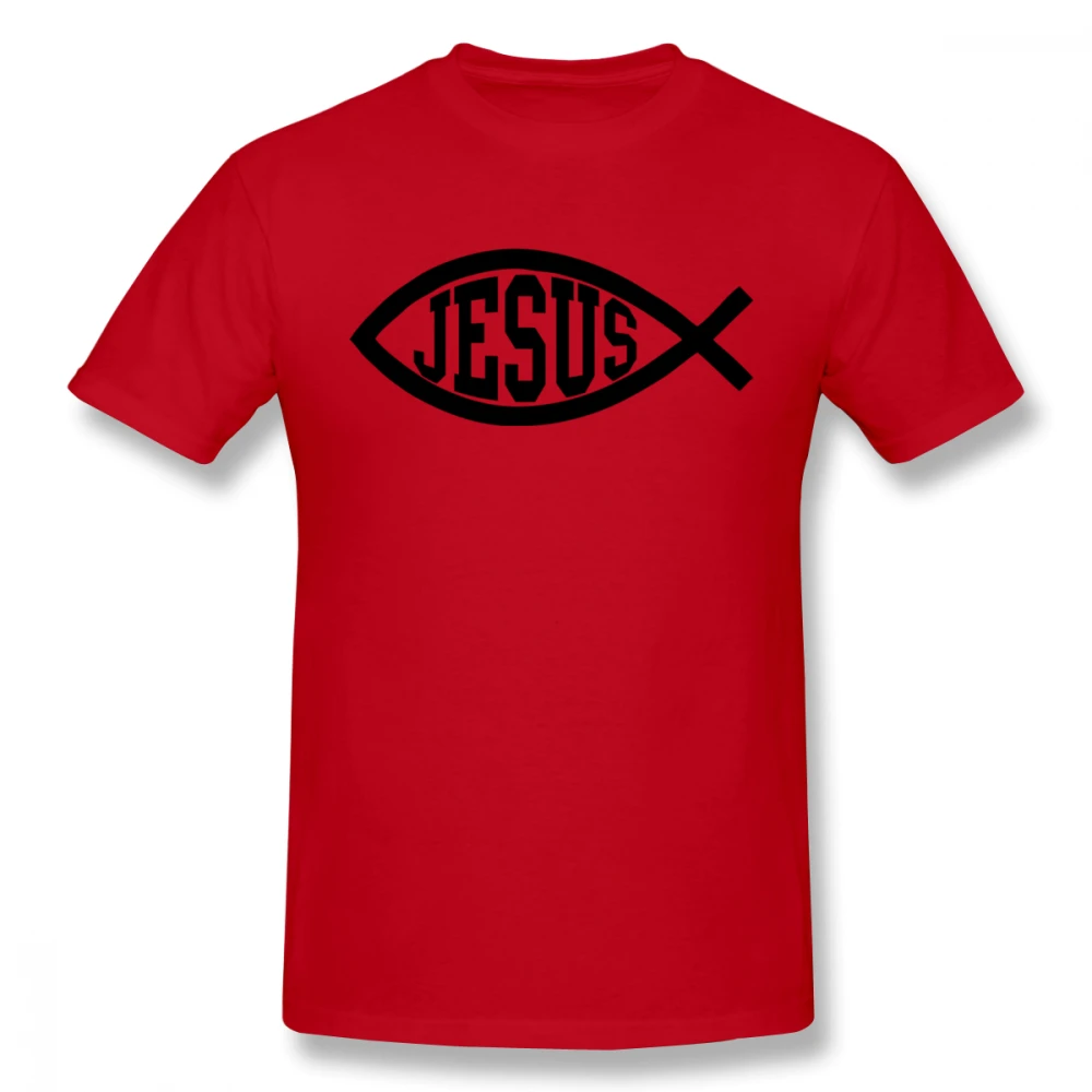 Мужская футболка с надписью Christian Jesus Fish цифровым принтом большие размеры | одежда