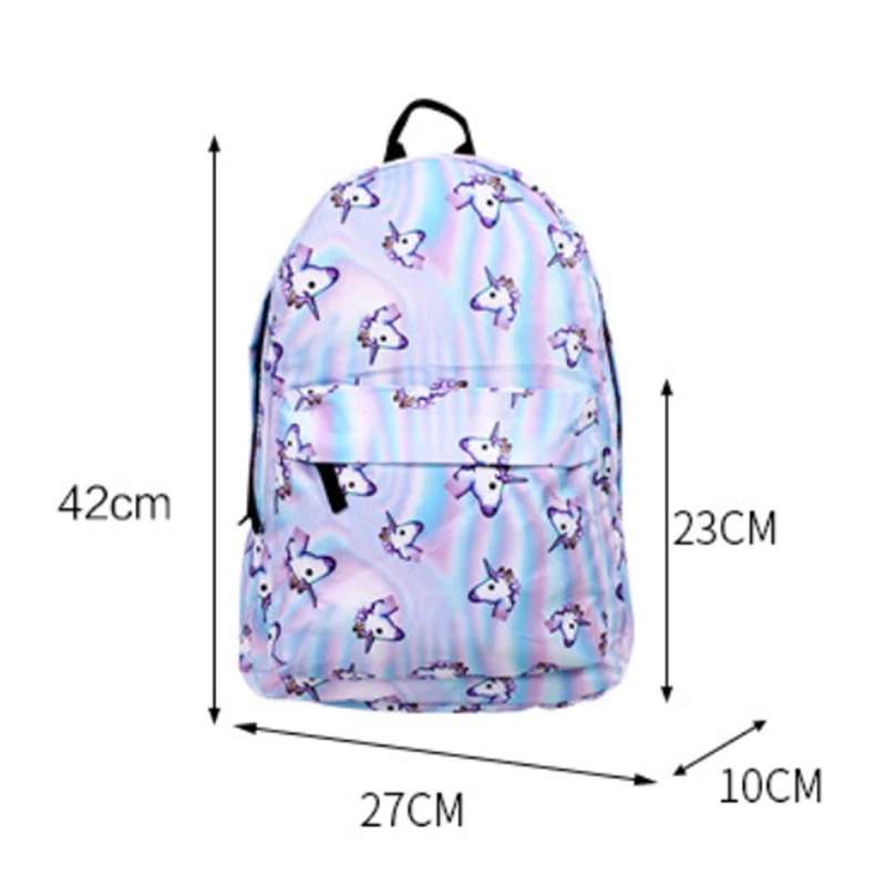 Холло Единорог 3D печать рюкзак женская сумка mochila высокое качество книжная