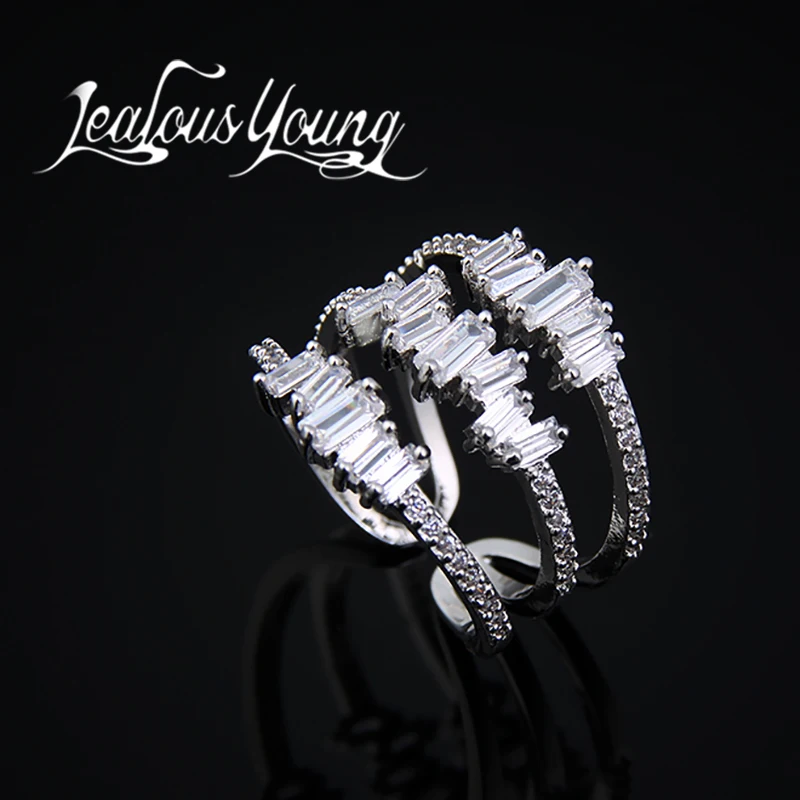 Элегантные трехслойные Регулируемые кольца для женщин винтажные полые