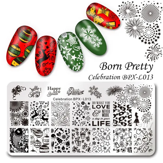 BORN PRETTY фестиваль ногтей штамповка пластины Хэллоуин Рождество Валентина год День благодарения празднование ногтей изображение шаблон - Цвет: 38219