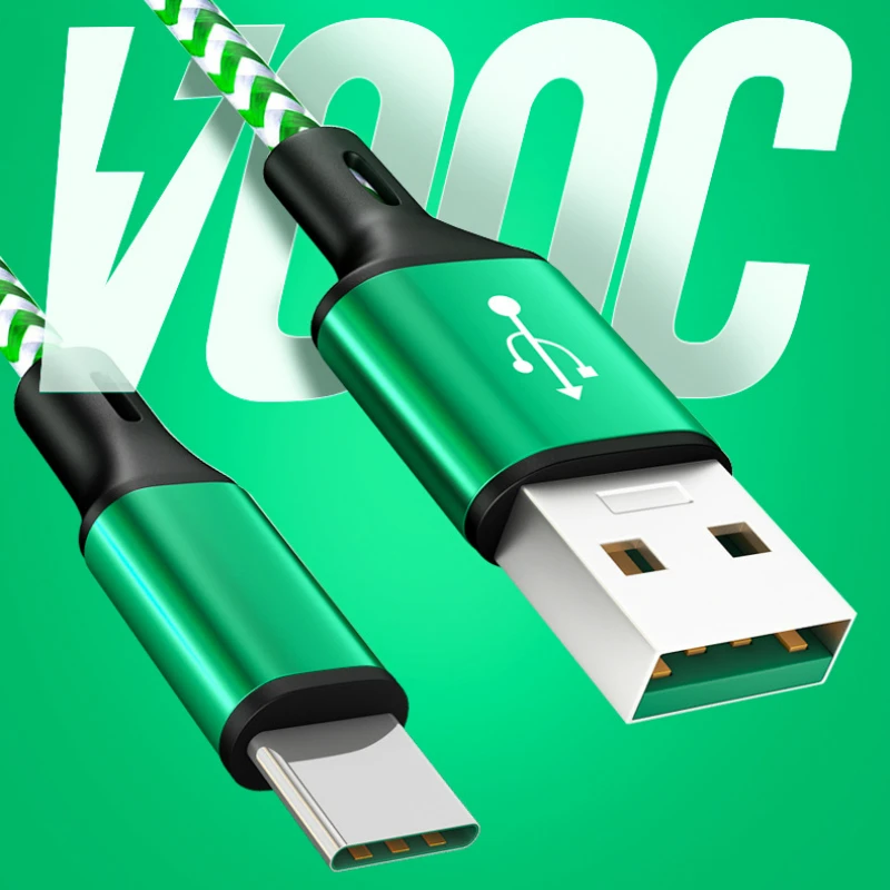 1 м Type C кабель 4A быстрой зарядки для OPPO VOOC жила провода передачи данных Шнур