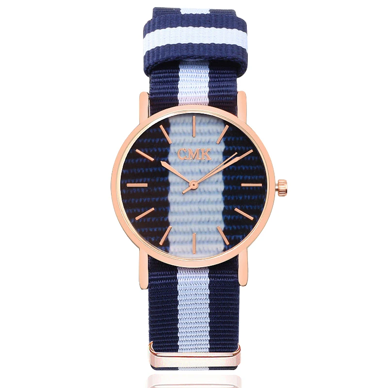 Бренд CMK роскошные женские часы нейлоновый Плетеный ремешок кварцевые