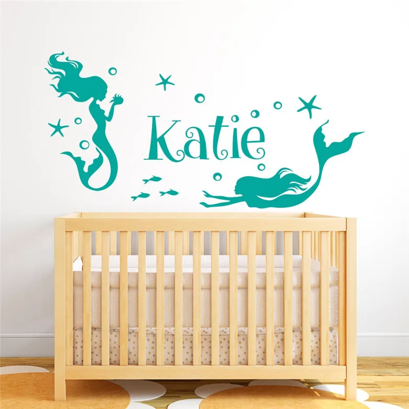 Красивая Виниловая наклейка с изображением русалки и Нимфа персонализированные