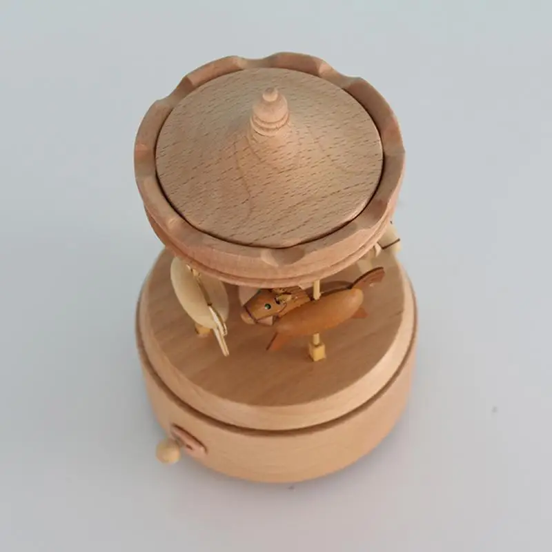 Kawaii Zakka карусель музыкальные коробки деревянная музыкальная шкатулка деревянные