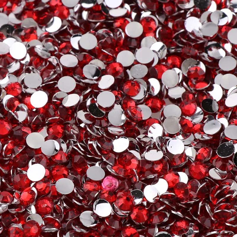 Светильник Siam Red 10000 шт. 2 3 4 5 мм круглые стразы из полимера с плоской задней