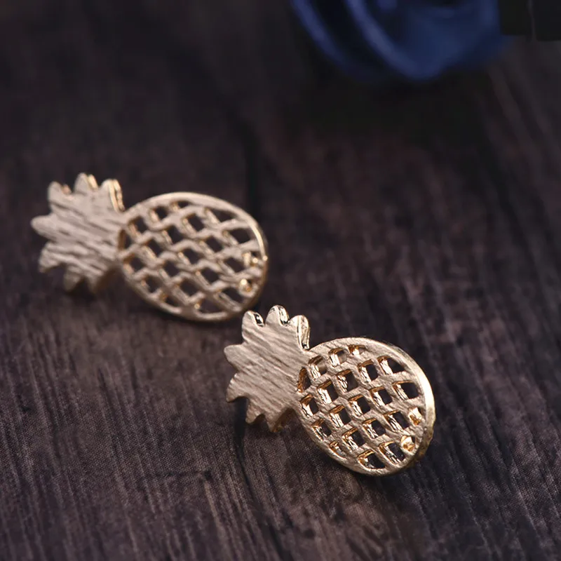 Женские и мужские серьги с ананасом маленькие милым украшением подарок для