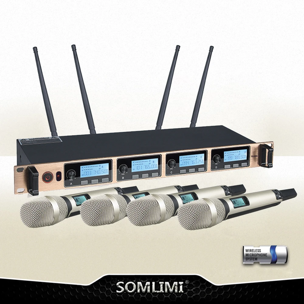 Новый высококачественный Профессиональный 4 канальный ручной беспроводной