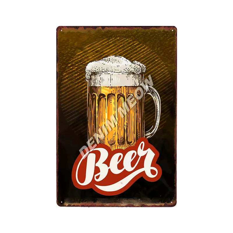 Ледяное Пиво винтажные металлические жестяные знаки Cheers Free Beer потертая шикарная табличка для бара паба украшение казино картина художественные плакаты WY52 - Цвет: 14