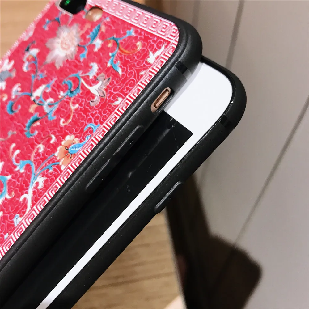 3D Relief Retro Fashion Flower Tassel Phone Case for Iphone X XR Xs MAX Full Protection Silicone Cover 7 8 6 6s Plus |