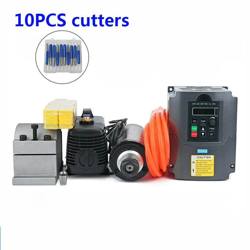 YL converter CNC шпиншпиндель с водяным охлаждением 220 3,5 2 2 2 шпинделя 13 13 13 13 ER20 цанговый водяной насос м - Цвет: YL converter