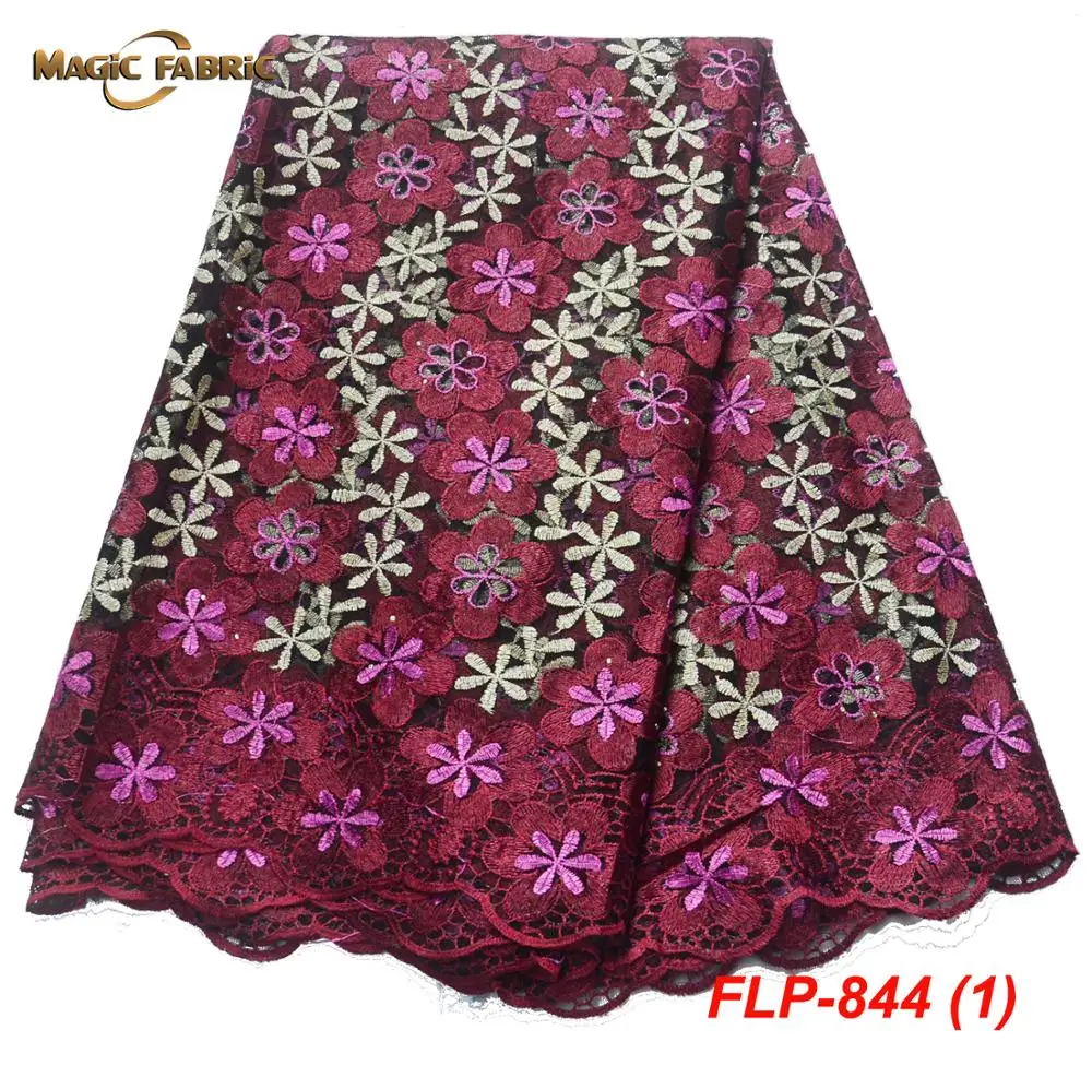 French net lace fabric 2019 latest african chiffon with embroidery mesh nigerian tulle FLP-844 | Дом и сад