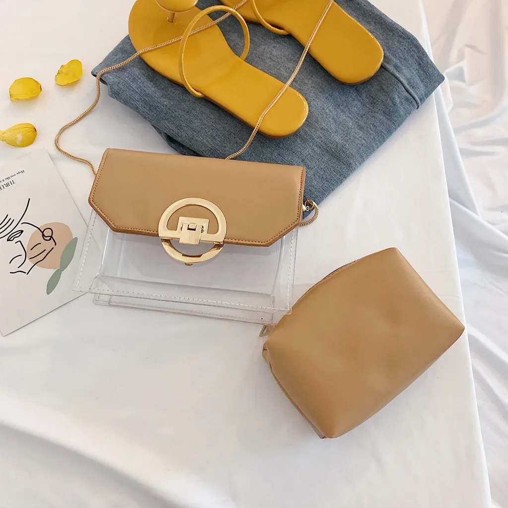 Женская сумка через плечо 2020 Новая повседневная прозрачная маленькая квадратная