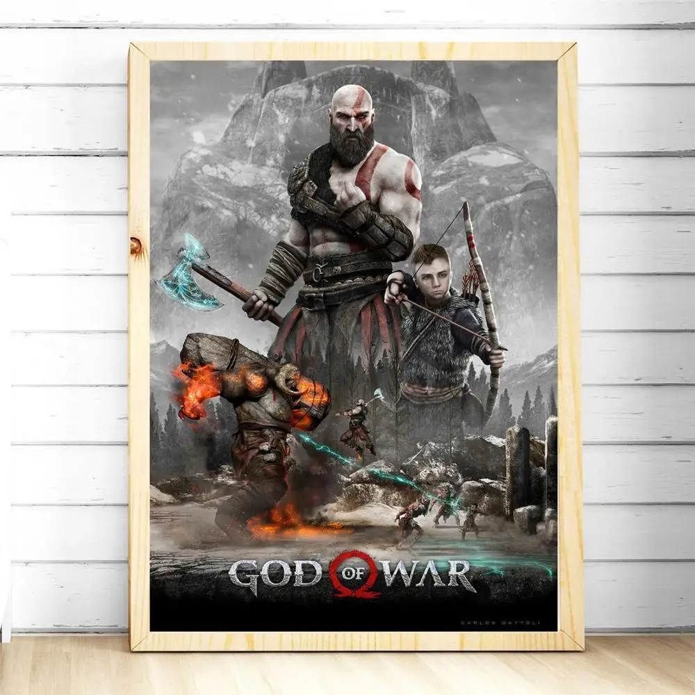 4 God Of War видео игра Рисунок плакаты и принты холст печатная Живопись Искусство настенные картины Домашний декор для украшения гостиной - Цвет: 4