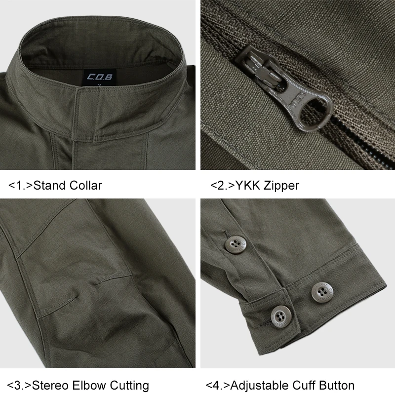CQB Outdoor Sports Camping Tactical Military Men's Thin Training Jacket Water Repellent Clothes Collar Windproof Slim Fit Coat | Спорт и