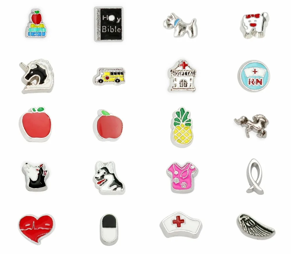 10 шт. подвески для книг и Яблоков|floating memory|floating charmsfloating charms 10pcs |