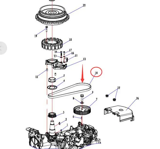 

Hidea belt 4 Stroke 25HP For Boat Engine F25 YMH 6C5-46241-00-00 Outboard Motor F25-01.04.00.11